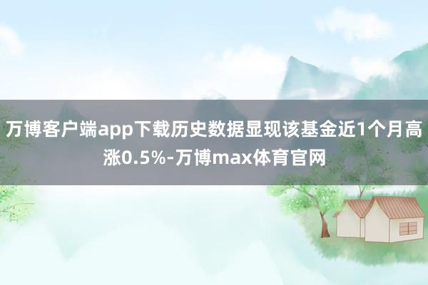 万博客户端app下载历史数据显现该基金近1个月高涨0.5%-万博max体育官网