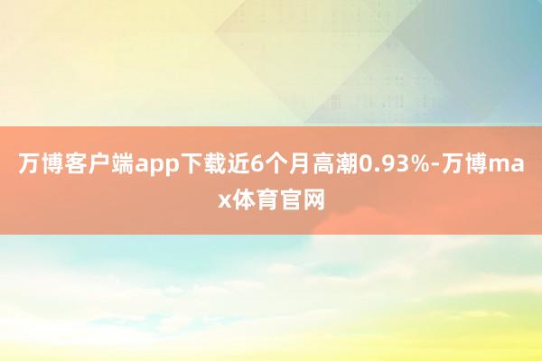 万博客户端app下载近6个月高潮0.93%-万博max体育官网