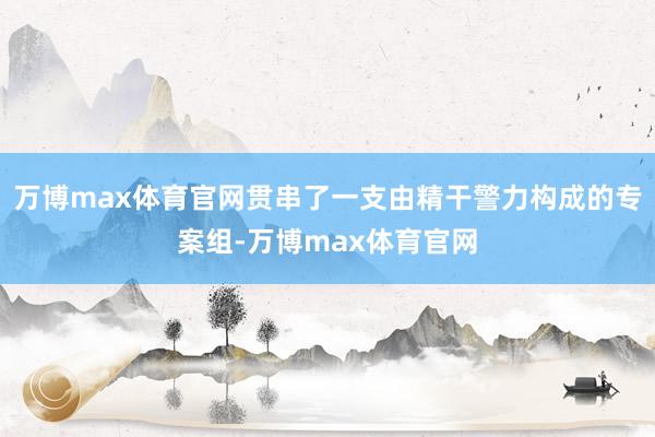 万博max体育官网贯串了一支由精干警力构成的专案组-万博max体育官网