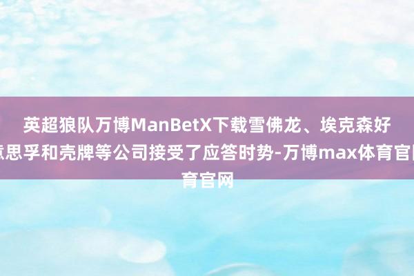 英超狼队万博ManBetX下载雪佛龙、埃克森好意思孚和壳牌等公司接受了应答时势-万博max体育官网