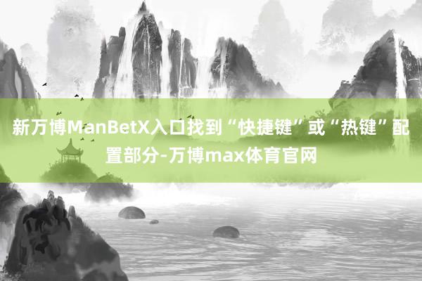 新万博ManBetX入口找到“快捷键”或“热键”配置部分-万博max体育官网