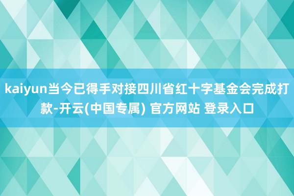 kaiyun当今已得手对接四川省红十字基金会完成打款-开云(中国专属) 官方网站 登录入口