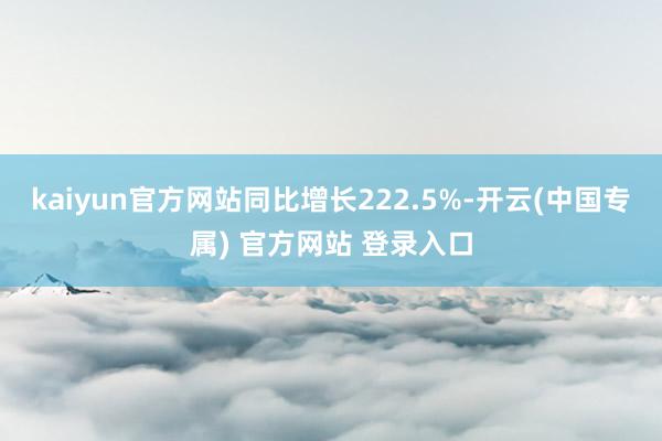 kaiyun官方网站同比增长222.5%-开云(中国专属) 官方网站 登录入口